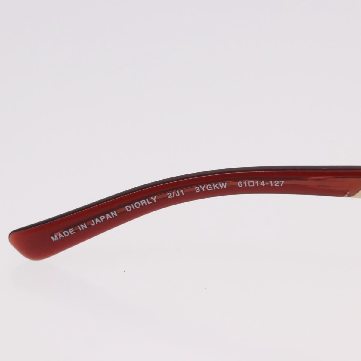 Christian Dior DIORLY Sunglasses Metal Brown Gold Auth SW2601V