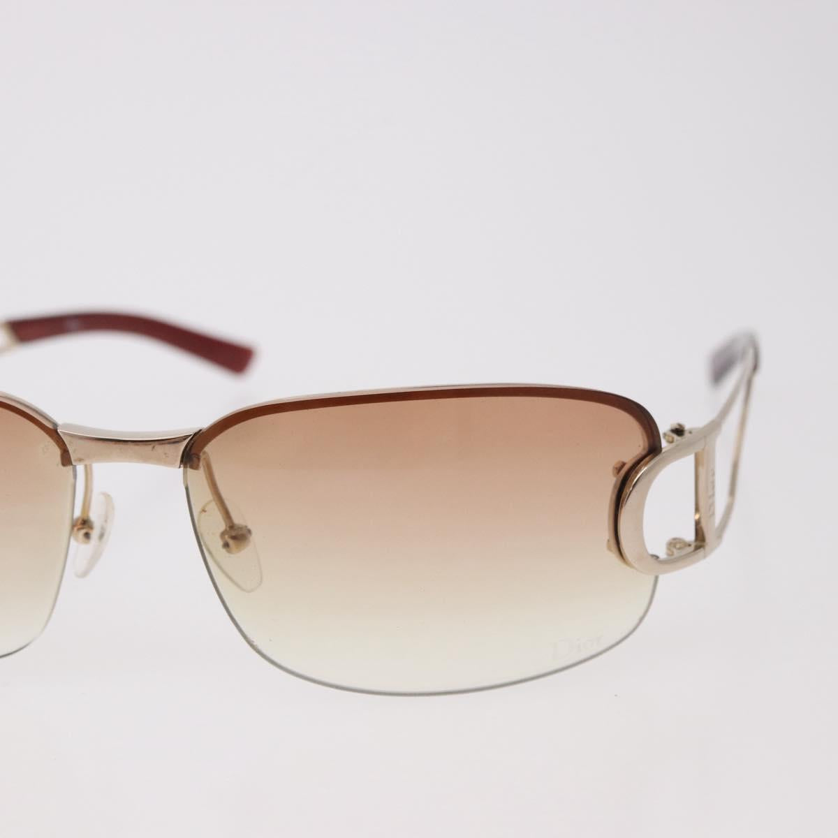 Christian Dior DIORLY Sunglasses Metal Brown Gold Auth SW2601V