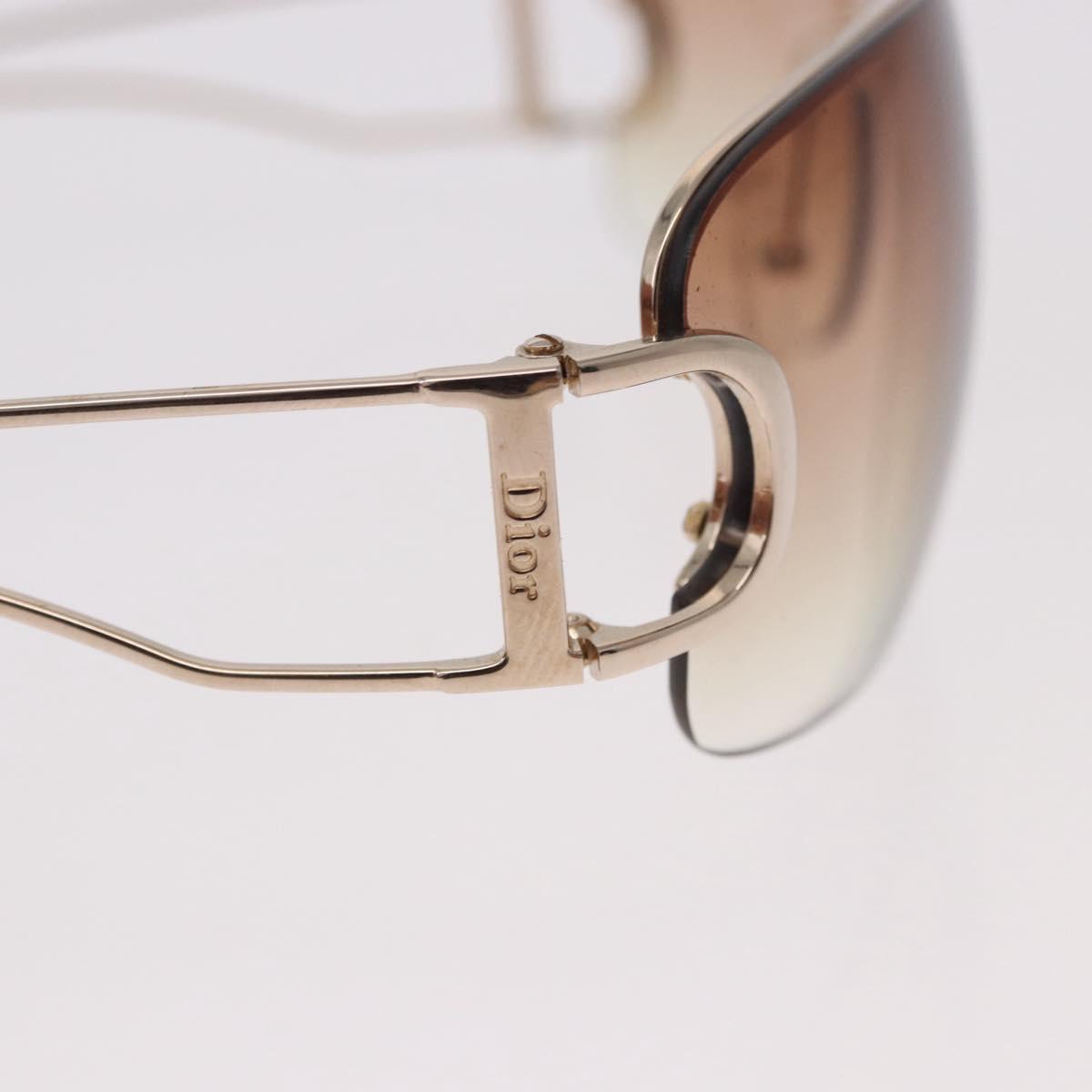 Christian Dior DIORLY Sunglasses Metal Brown Gold Auth SW2601V
