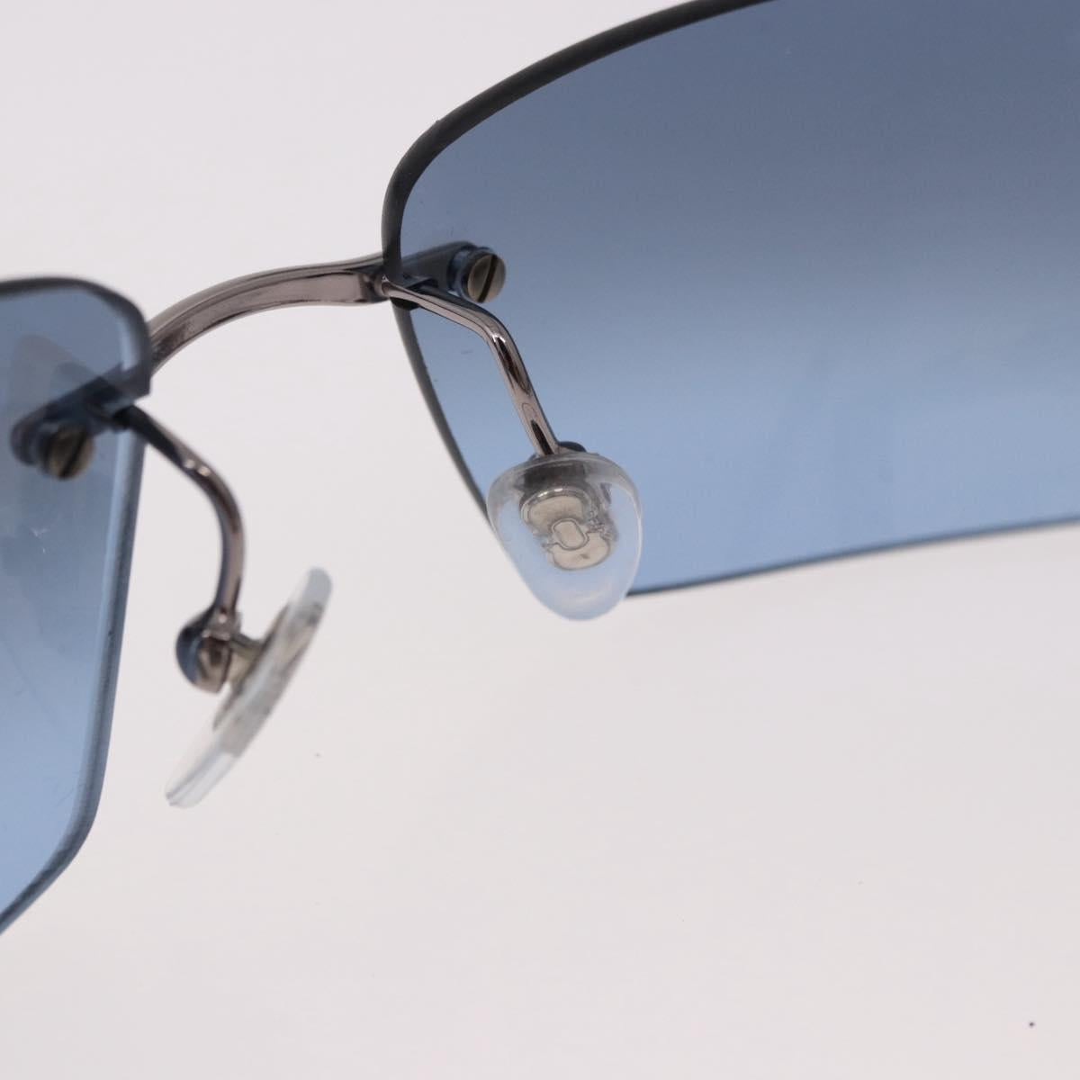 Salvatore Ferragamo Gancini Sunglasses Metal Light Blue Silver Auth SW2602V
