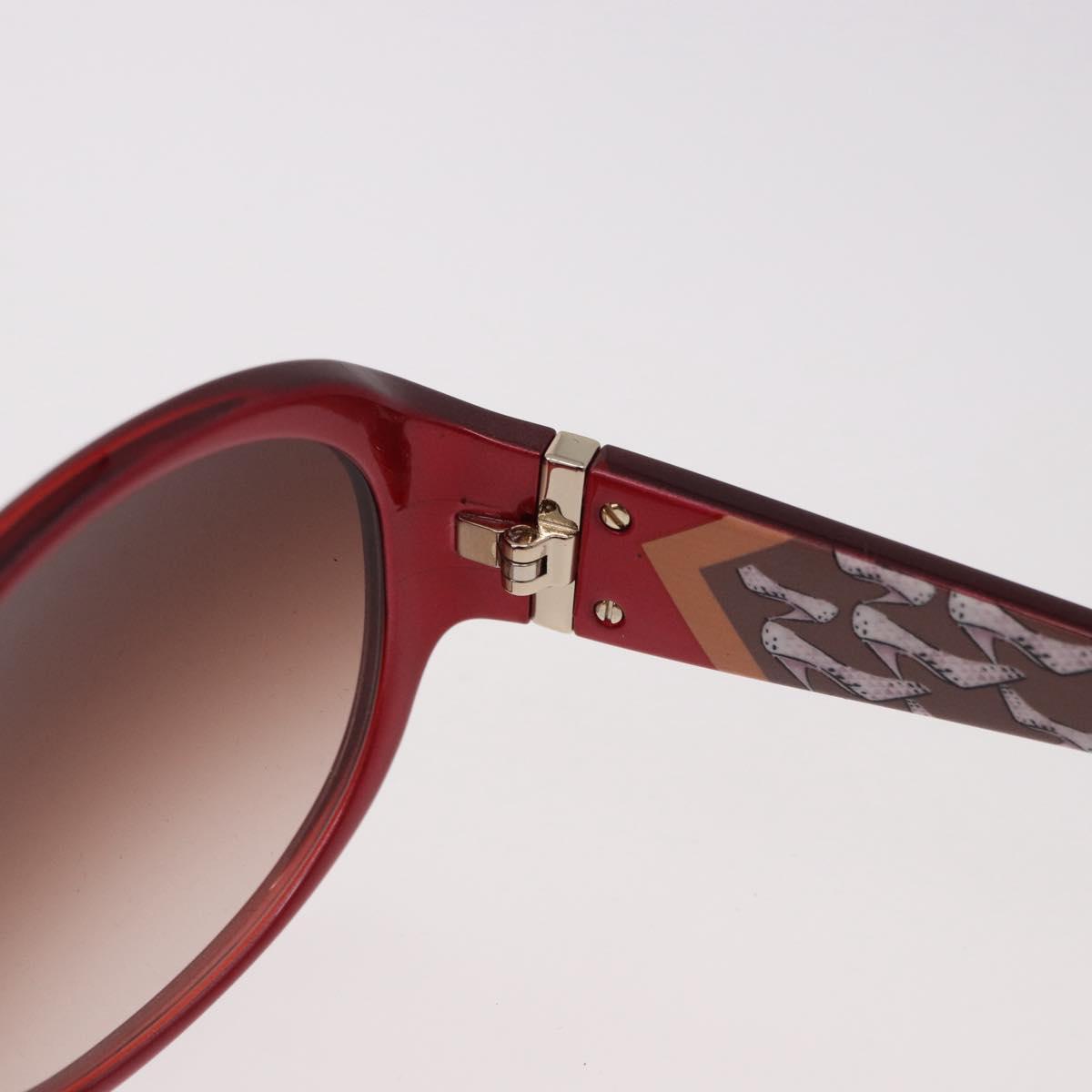 Salvatore Ferragamo Sunglasses Plastic Red Gold Auth SW2603