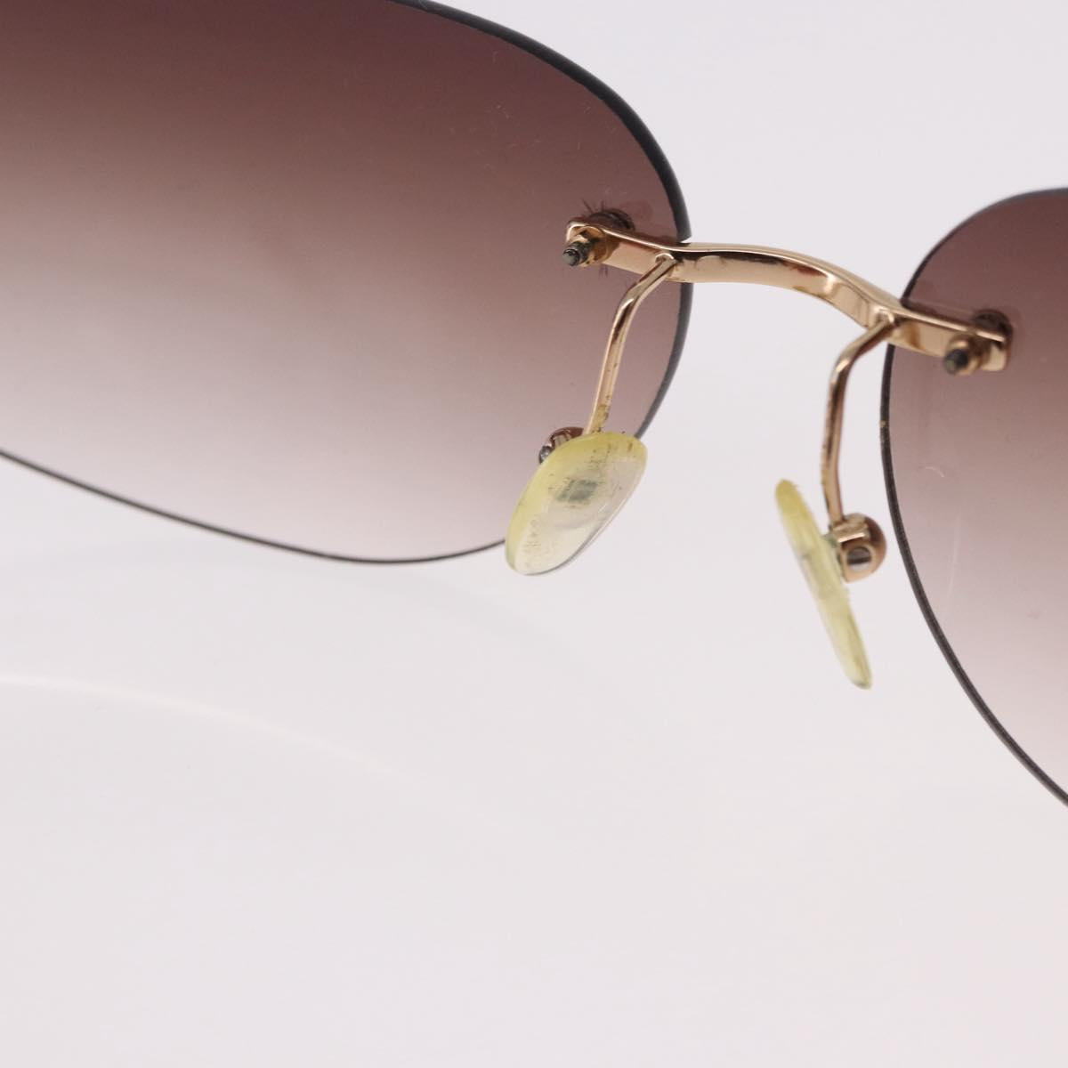CELINE Macadam Sunglasses Metal Gold Tone Dark Brown Auth SW2606
