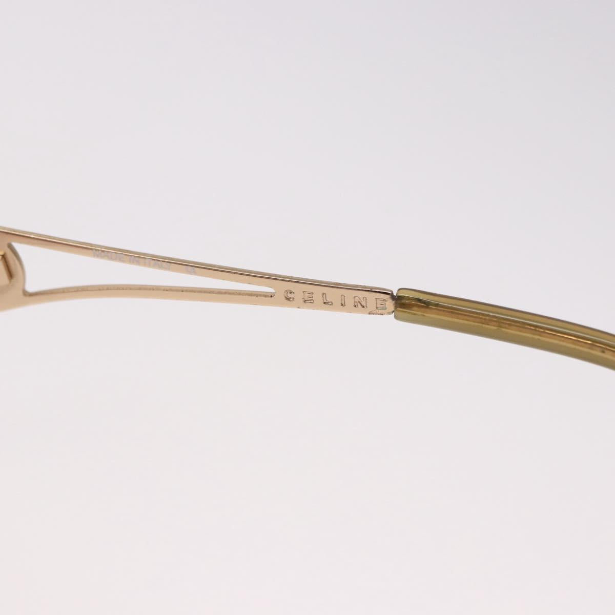 CELINE Macadam Sunglasses Metal Gold Tone Dark Brown Auth SW2606