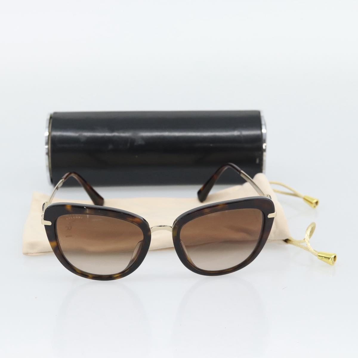 BVLGARI Sunglasses Metal Brown Gold Auth SW2607V