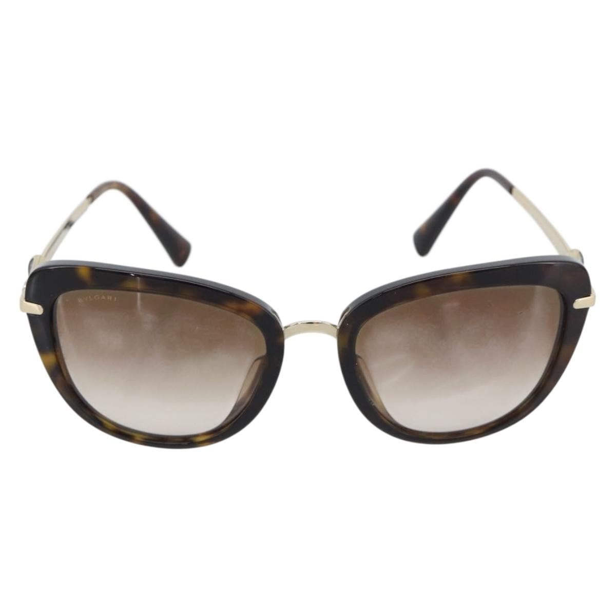 BVLGARI Sunglasses Metal Brown Gold Auth SW2607V
