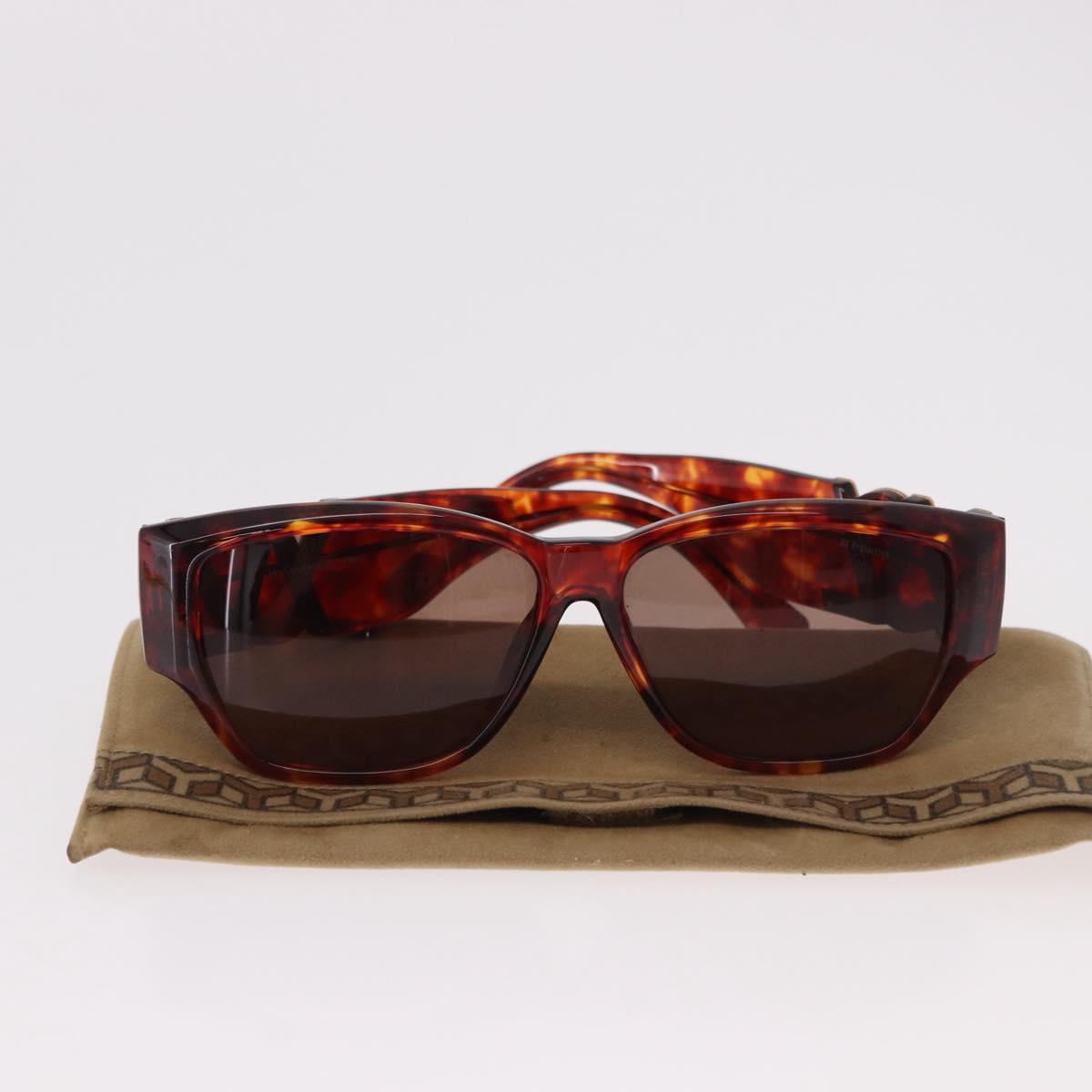 SAINT LAURENT Sunglasses Plastic Brown Gold Auth SW2608