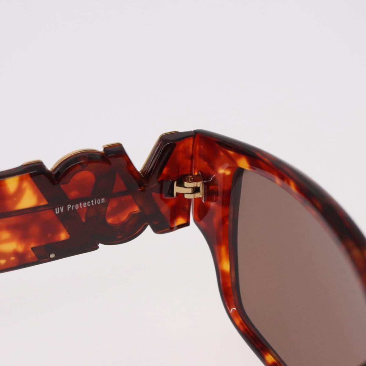 SAINT LAURENT Sunglasses Plastic Brown Gold Auth SW2608