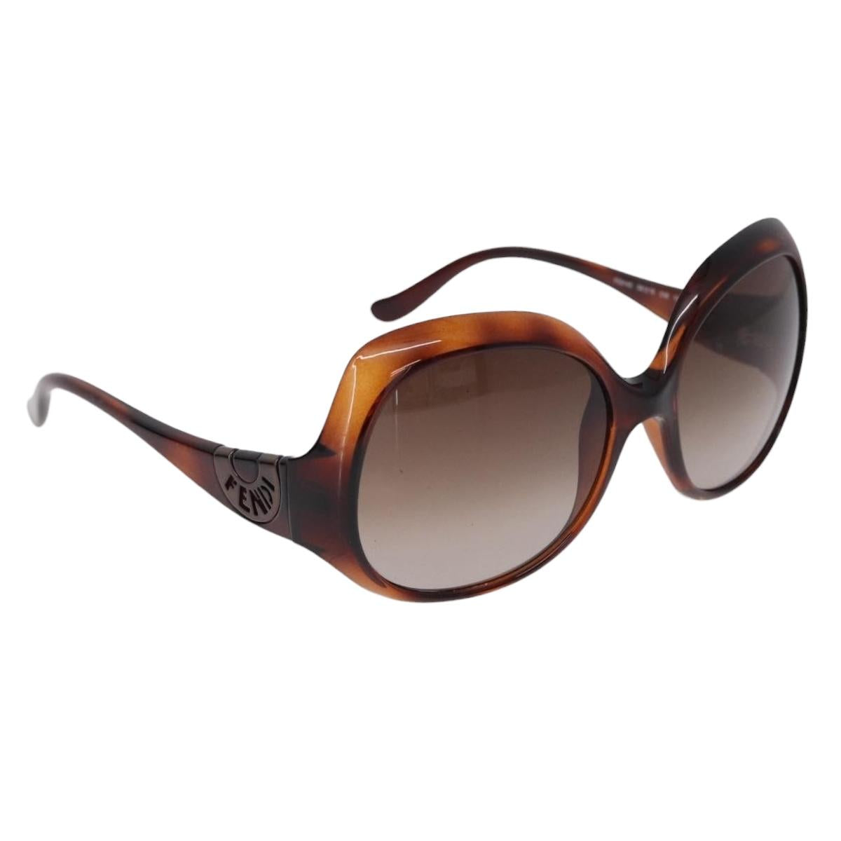 FENDI COLD INSERT Sunglasses Plastic Brown Auth SW2609
