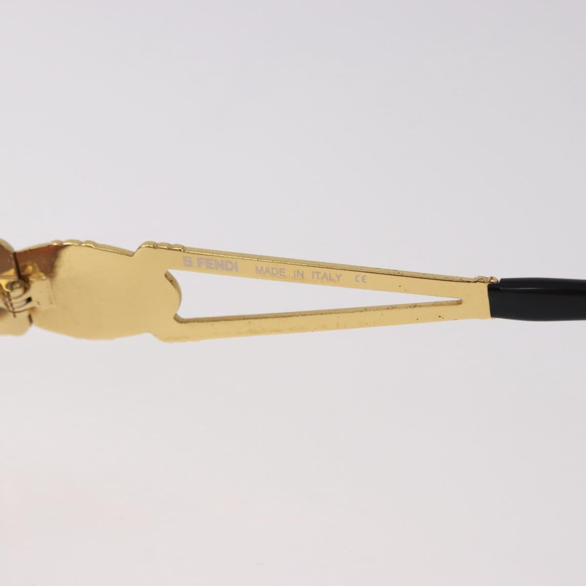 FENDI Sunglasses Metal Gold Tone Navy Auth SW2610