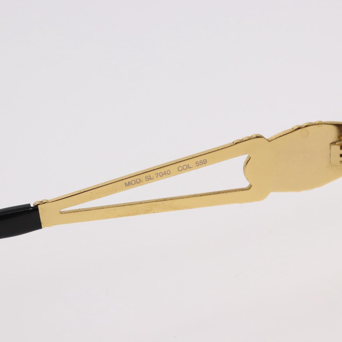 FENDI Sunglasses Metal Gold Tone Navy Auth SW2610