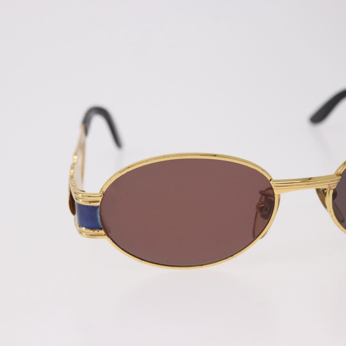 FENDI Sunglasses Metal Gold Tone Navy Auth SW2610