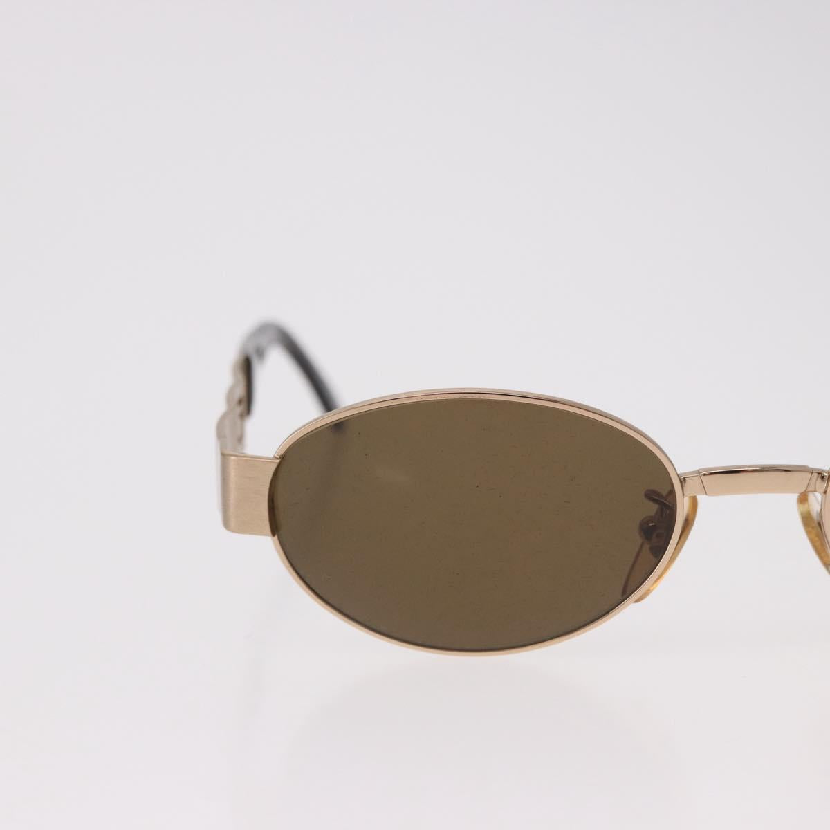 FENDI Sunglasses Metal Gold Tone Brown Auth SW2611