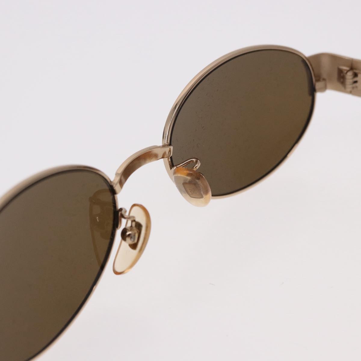 FENDI Sunglasses Metal Gold Tone Brown Auth SW2611