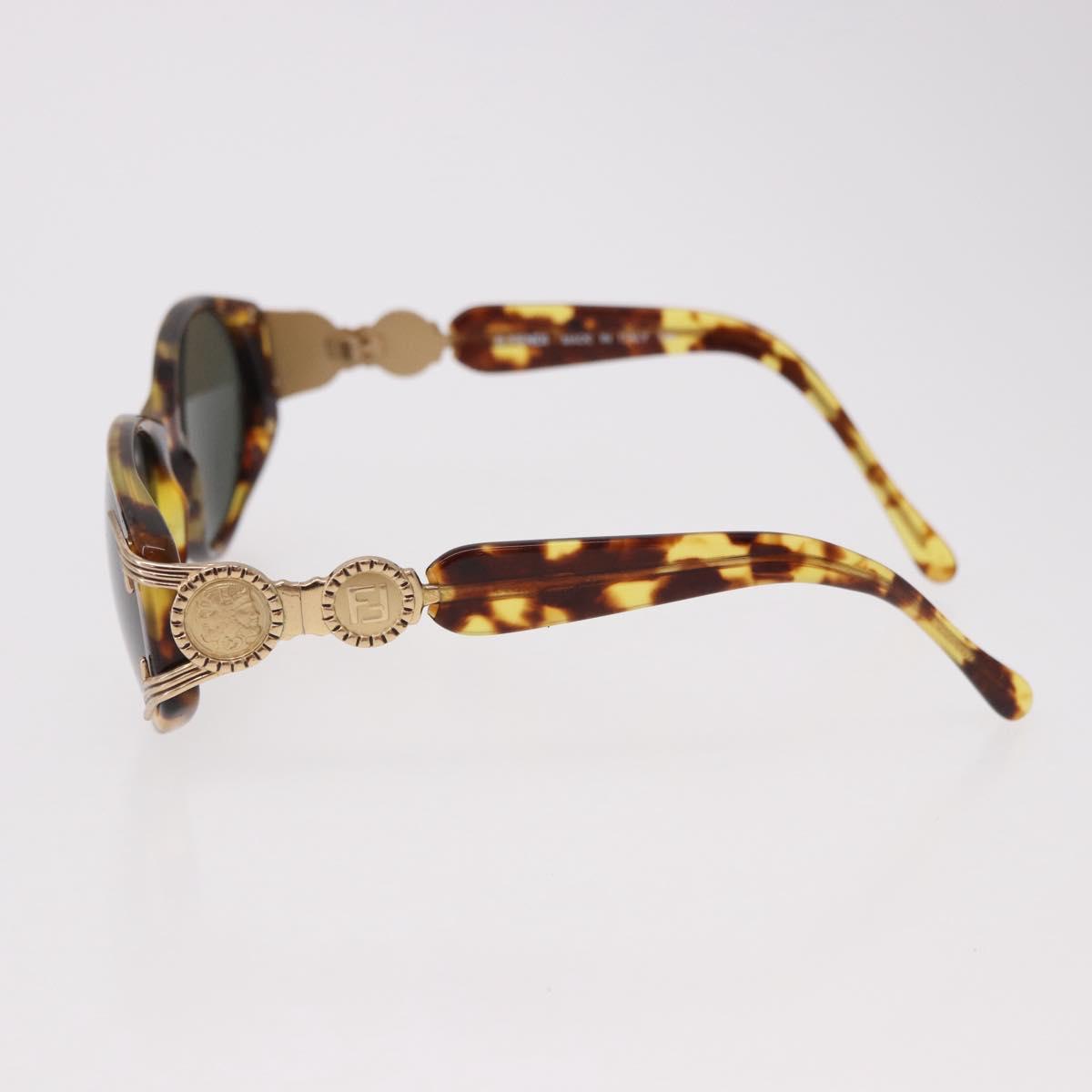 FENDI TORTOISE Sunglasses Plastic Brown Gold Auth SW2612