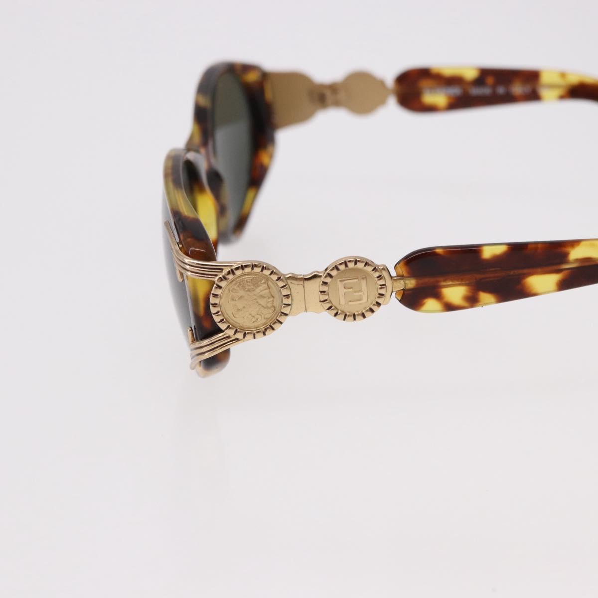 FENDI TORTOISE Sunglasses Plastic Brown Gold Auth SW2612
