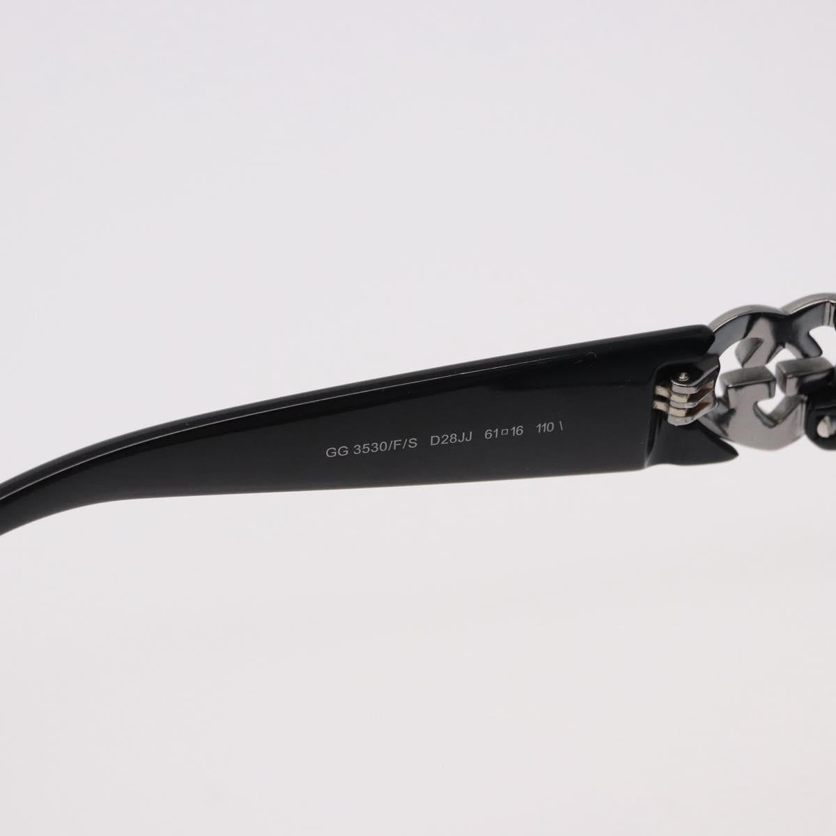 GUCCI Lovely Heart Sunglasses Plastic Black Silver Auth SW2613V