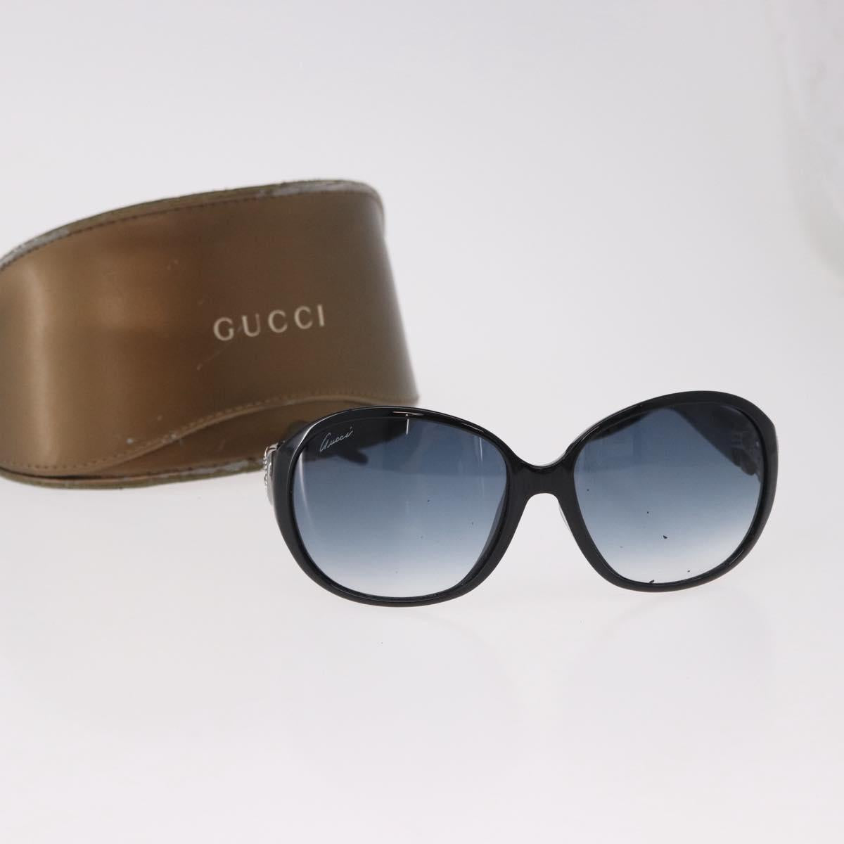 GUCCI Lovely Heart Sunglasses Plastic Black Silver Auth SW2613V