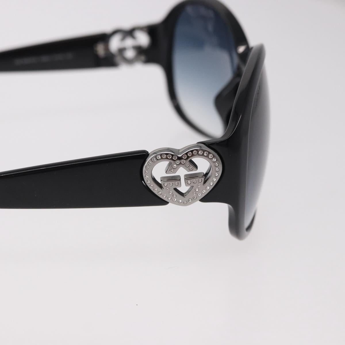 GUCCI Lovely Heart Sunglasses Plastic Black Silver Auth SW2613V