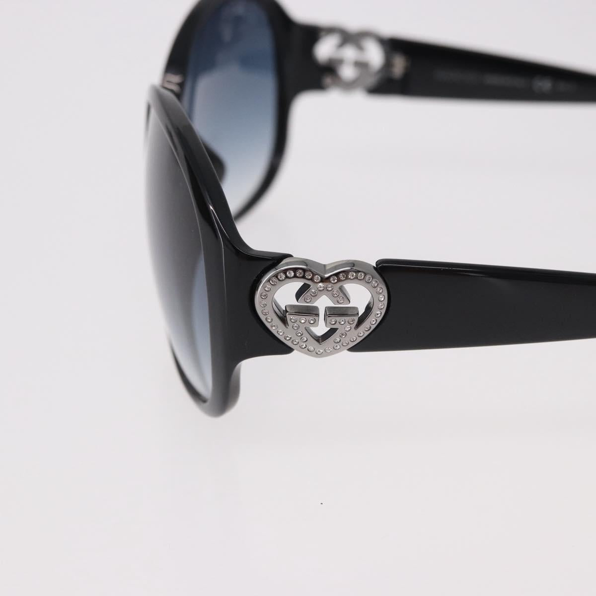 GUCCI Lovely Heart Sunglasses Plastic Black Silver Auth SW2613V