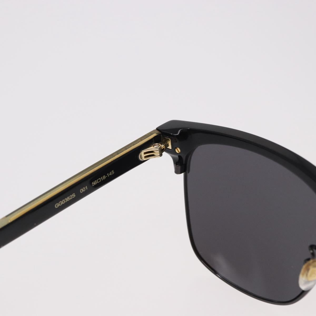 GUCCI Sunglasses Plastic Black Gold GG0382S Auth SW2614V