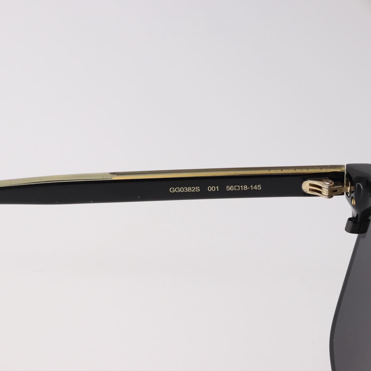 GUCCI Sunglasses Plastic Black Gold GG0382S Auth SW2614V