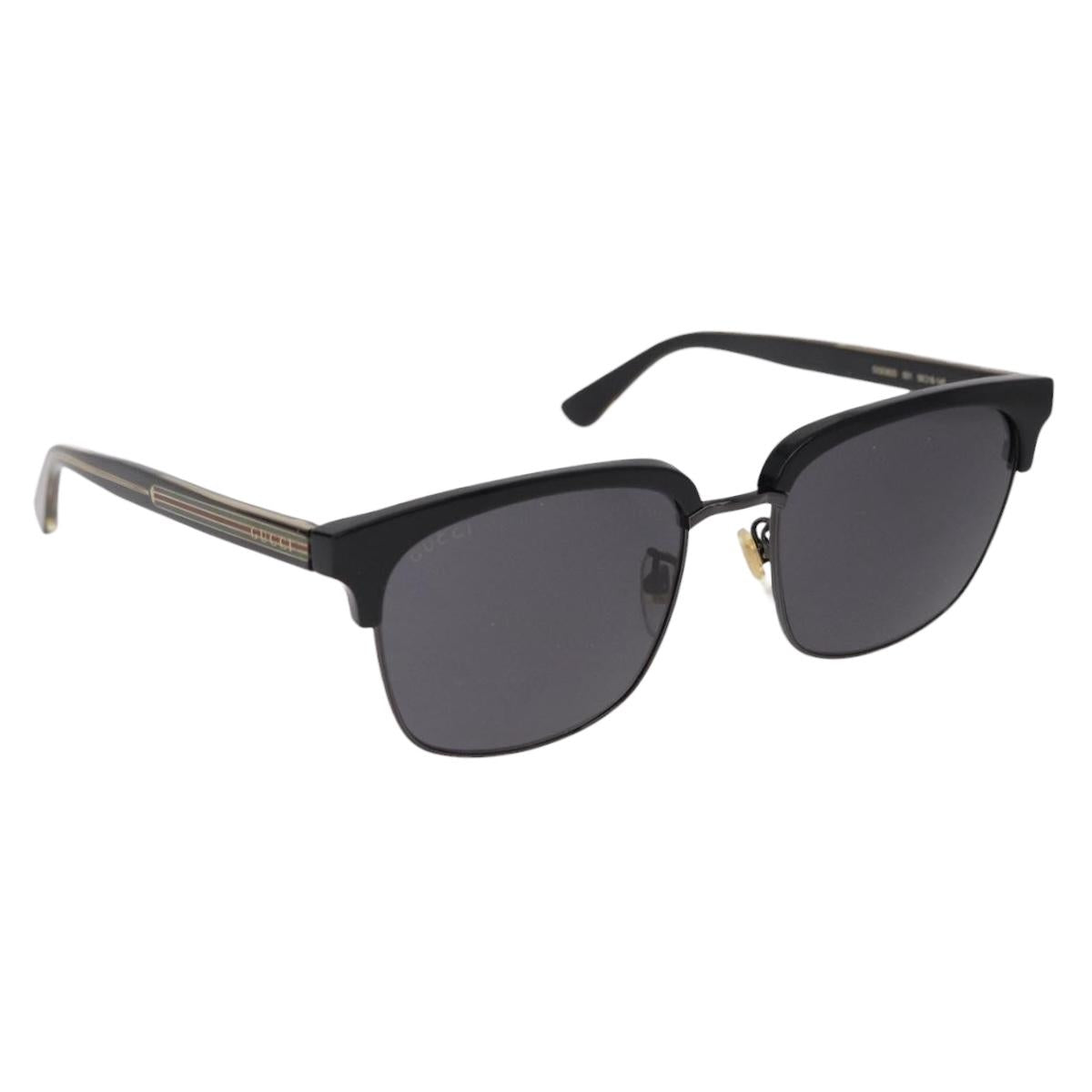 GUCCI Sunglasses Plastic Black Gold GG0382S Auth SW2614V