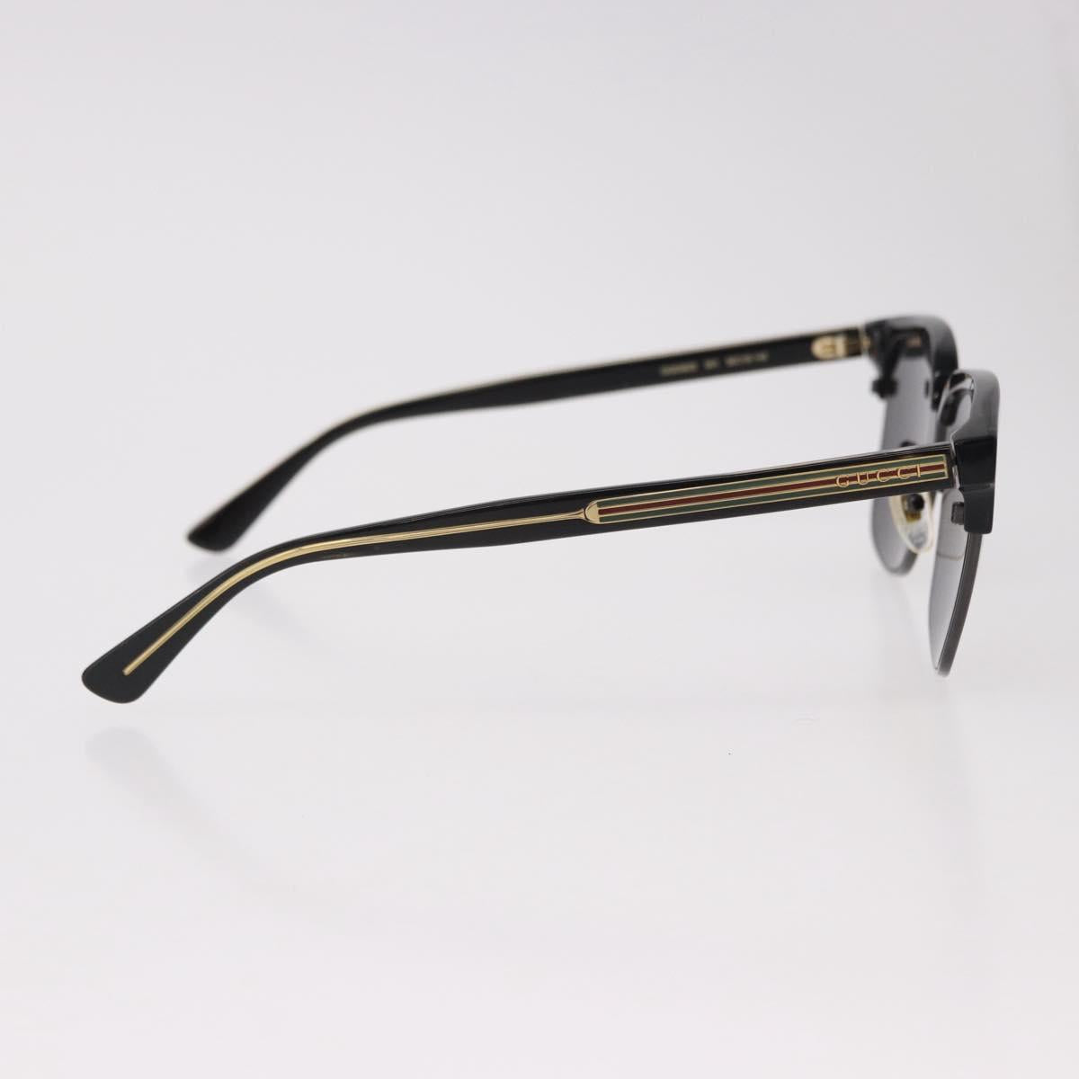GUCCI Sunglasses Plastic Black Gold GG0382S Auth SW2614V