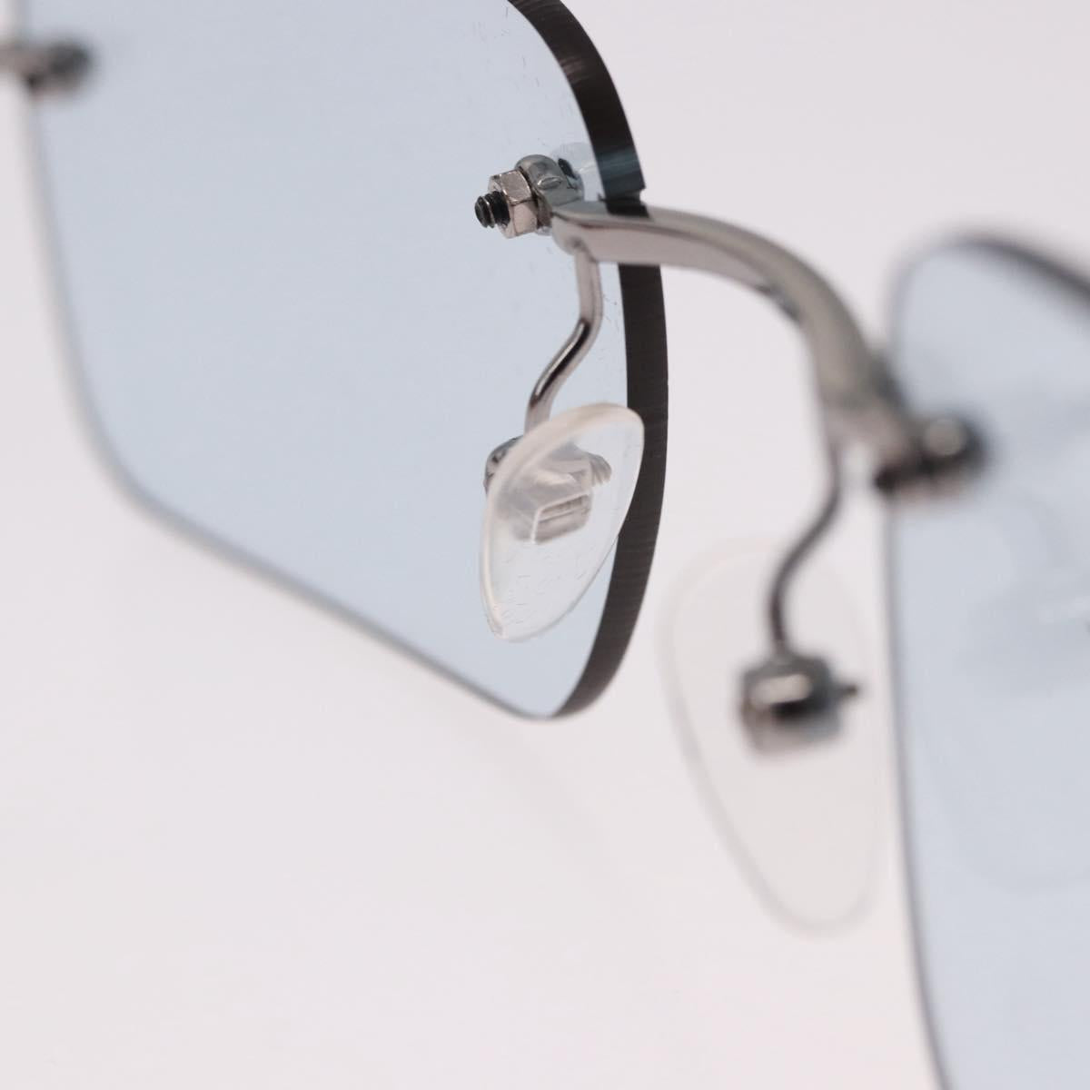 GUCCI Rimless Sunglasses Metal Silver Light Blue Auth SW2615V