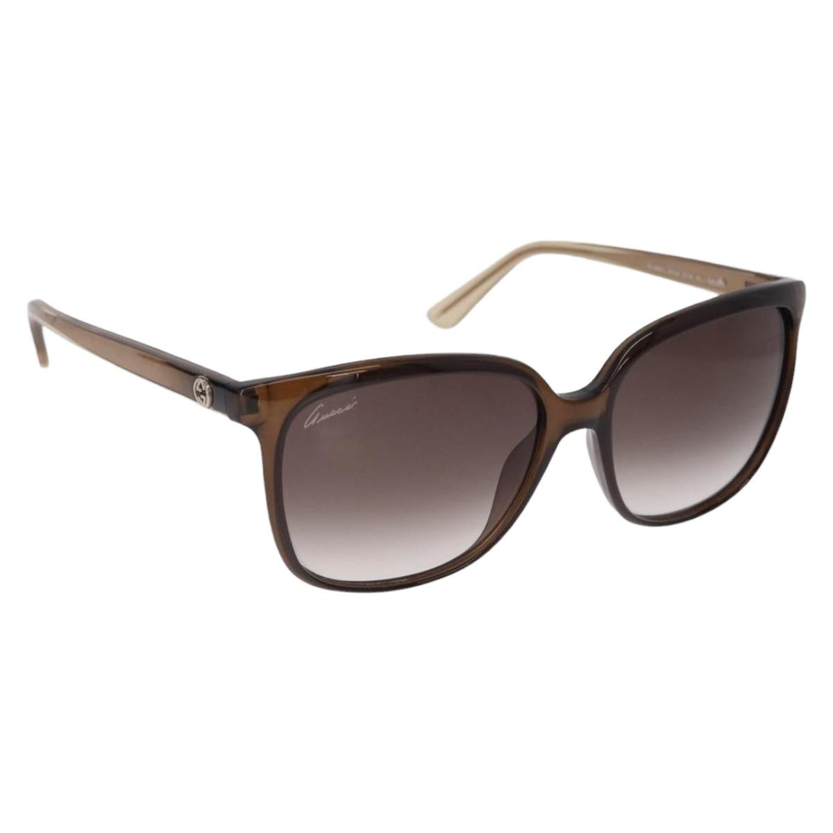 GUCCI Interlocking GG Sunglasses Plastic Brown Gold GG3696/S Auth SW2617