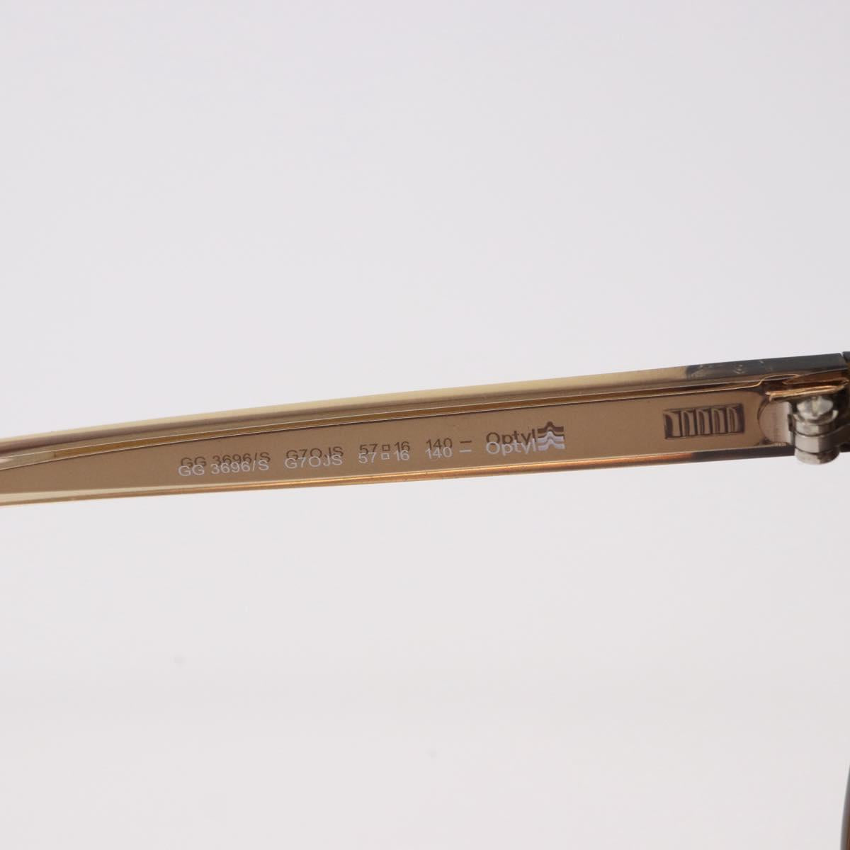 GUCCI Interlocking GG Sunglasses Plastic Brown Gold GG3696/S Auth SW2617