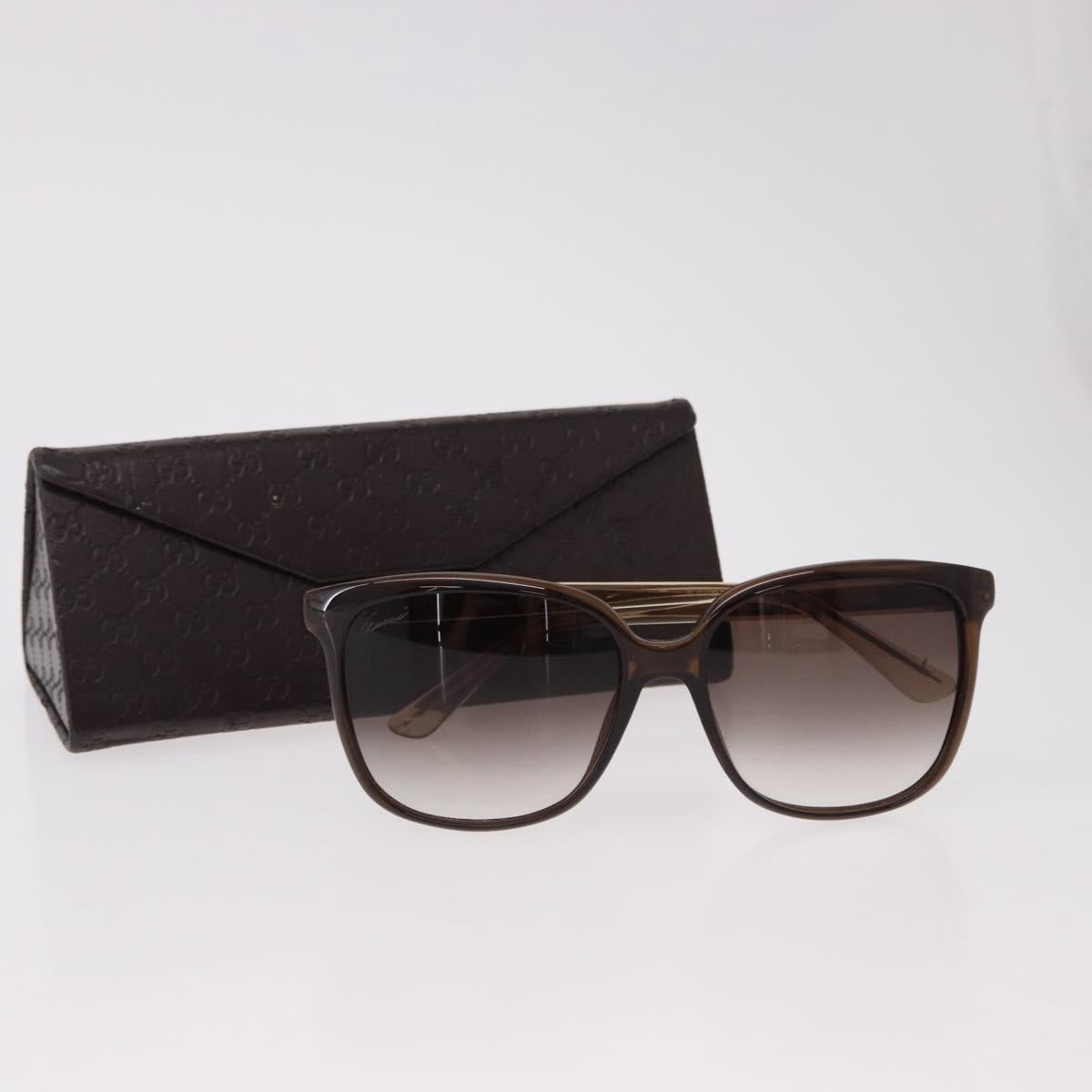 GUCCI Interlocking GG Sunglasses Plastic Brown Gold GG3696/S Auth SW2617