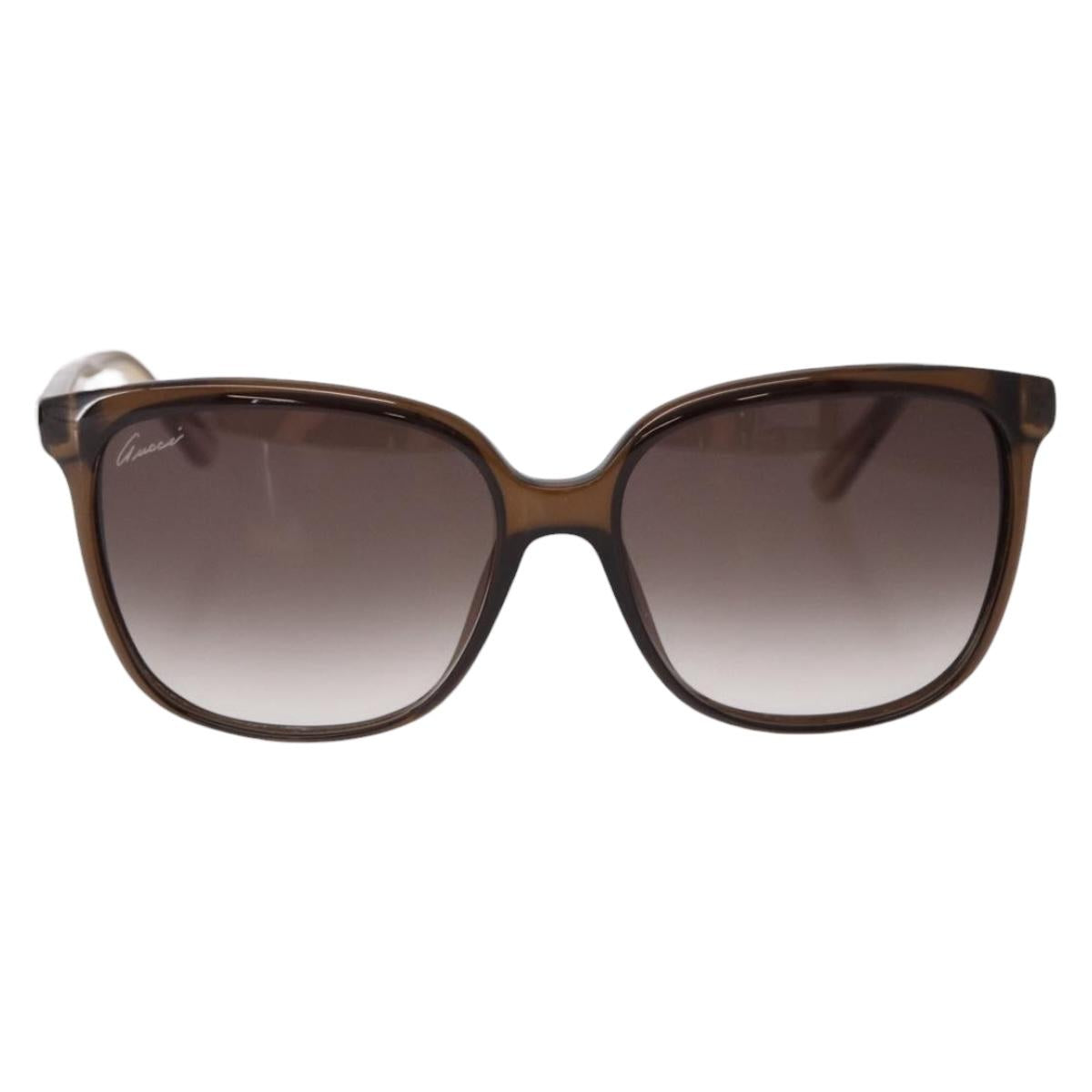 GUCCI Interlocking GG Sunglasses Plastic Brown Gold GG3696/S Auth SW2617