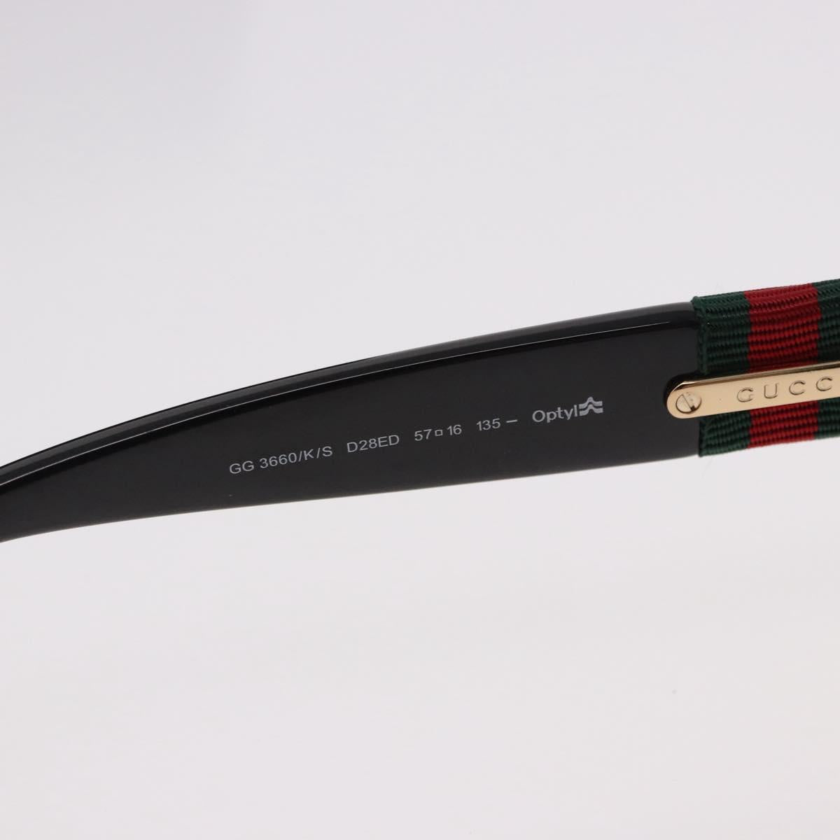 GUCCI Interlocking G Sunglasses Plastic Black Gold Auth SW2618V