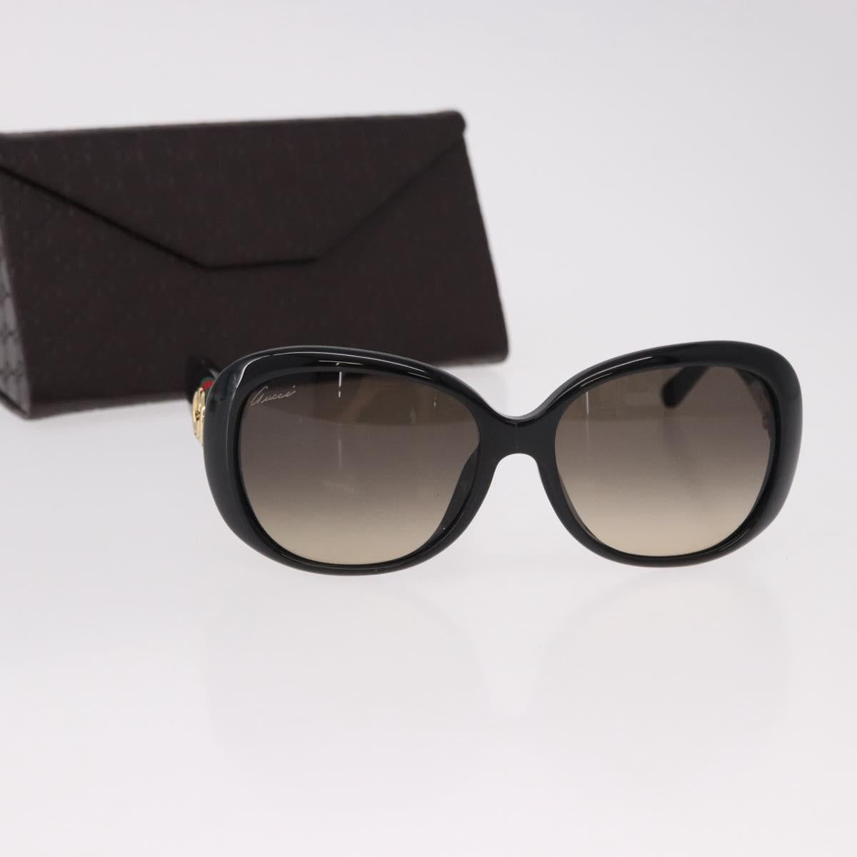 GUCCI Interlocking G Sunglasses Plastic Black Gold Auth SW2618V