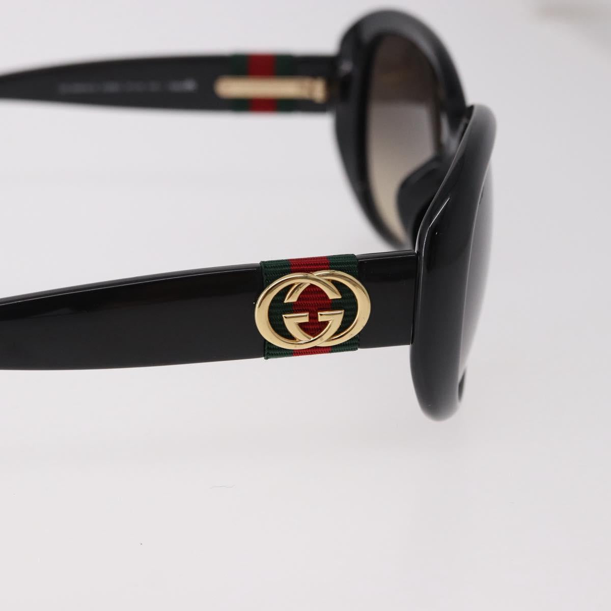 GUCCI Interlocking G Sunglasses Plastic Black Gold Auth SW2618V