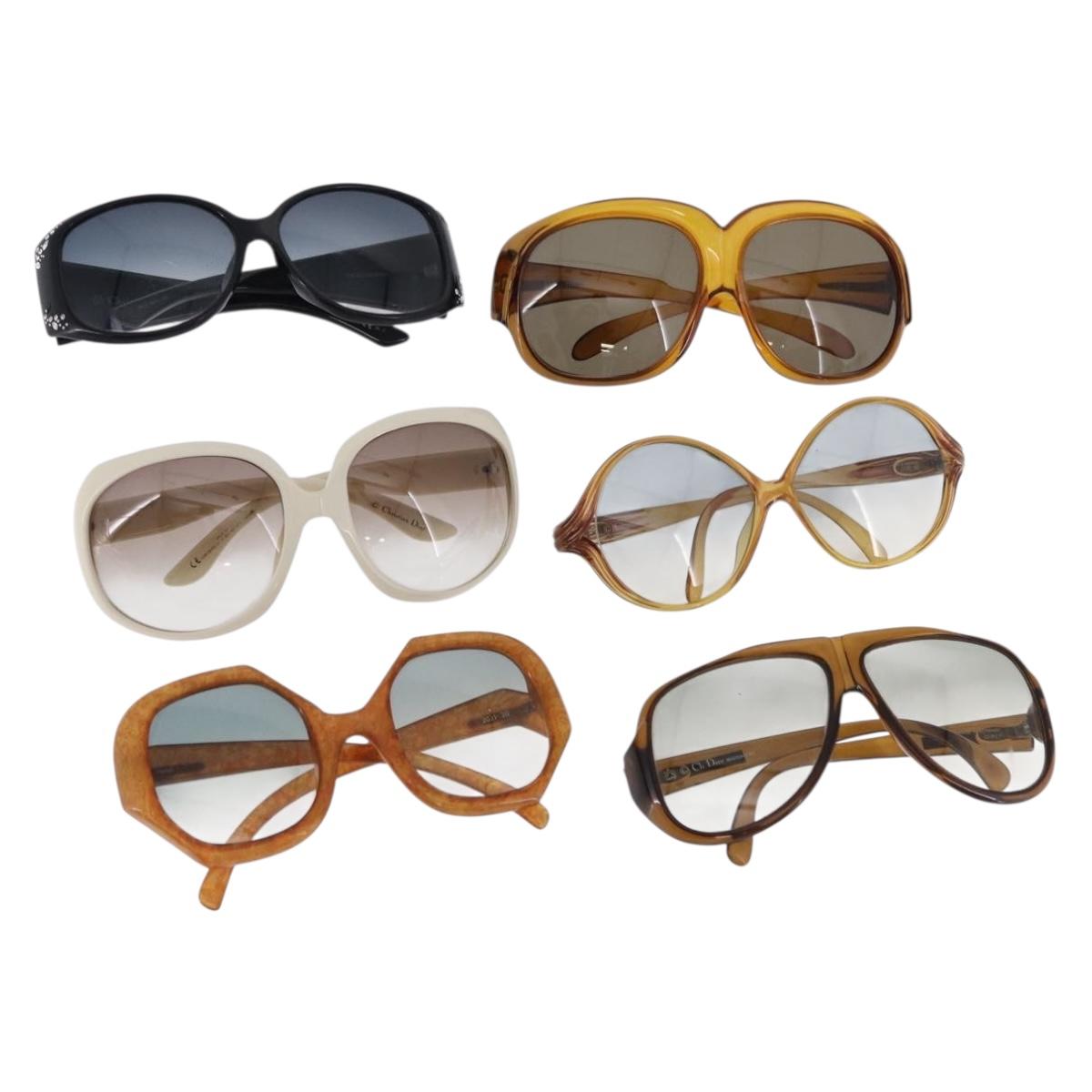 Christian Dior Sunglasses Plastic 6 Set Black Brown Auth SW2619