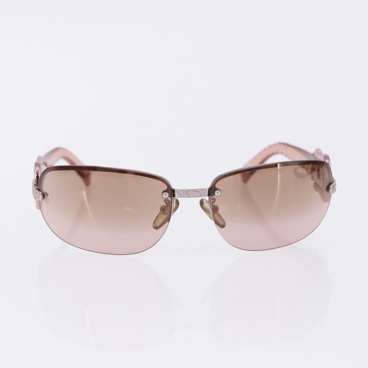 FENDI Sunglasses Plastic Metal 5 Set Black Silver Auth SW2620