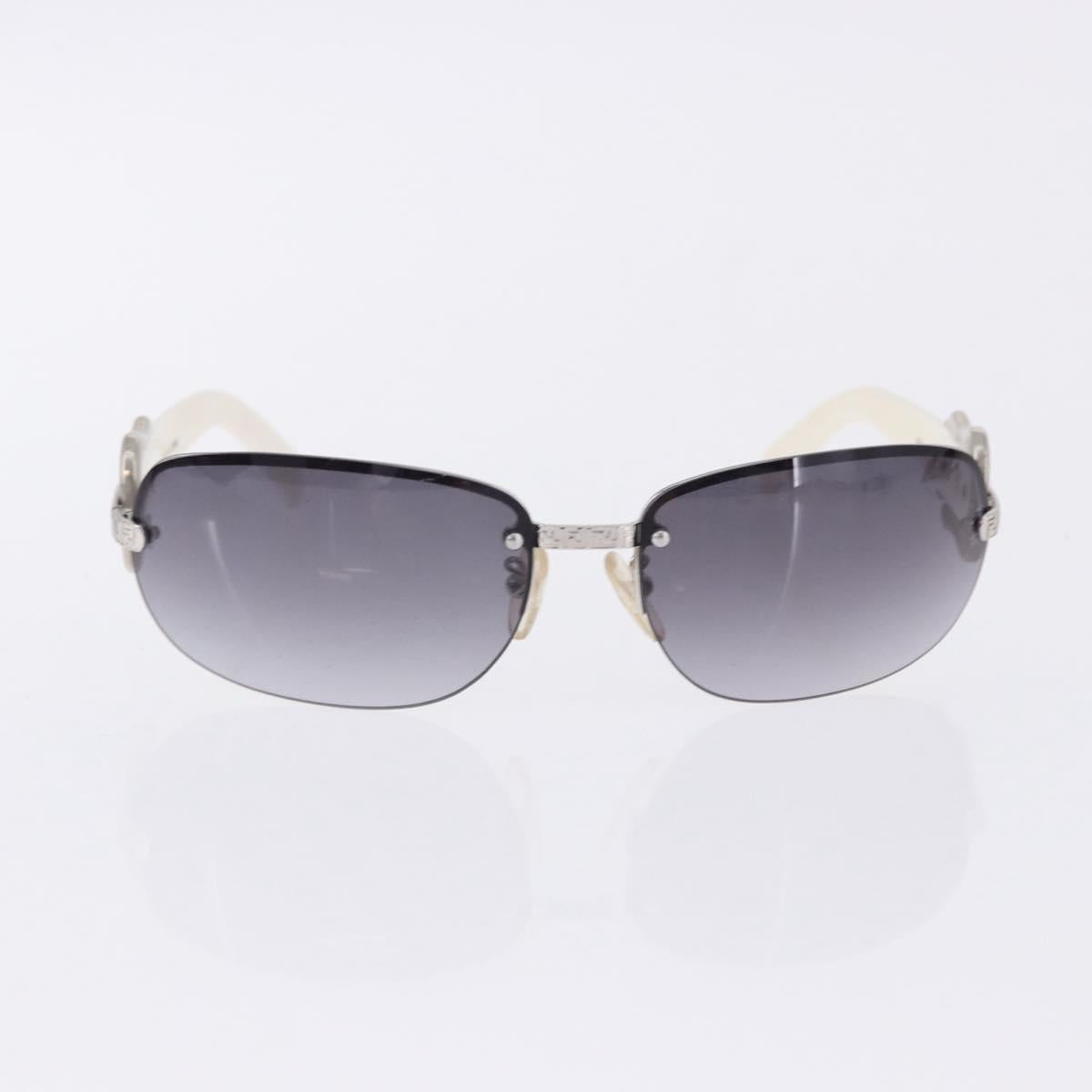 FENDI Sunglasses Plastic Metal 5 Set Black Silver Auth SW2620