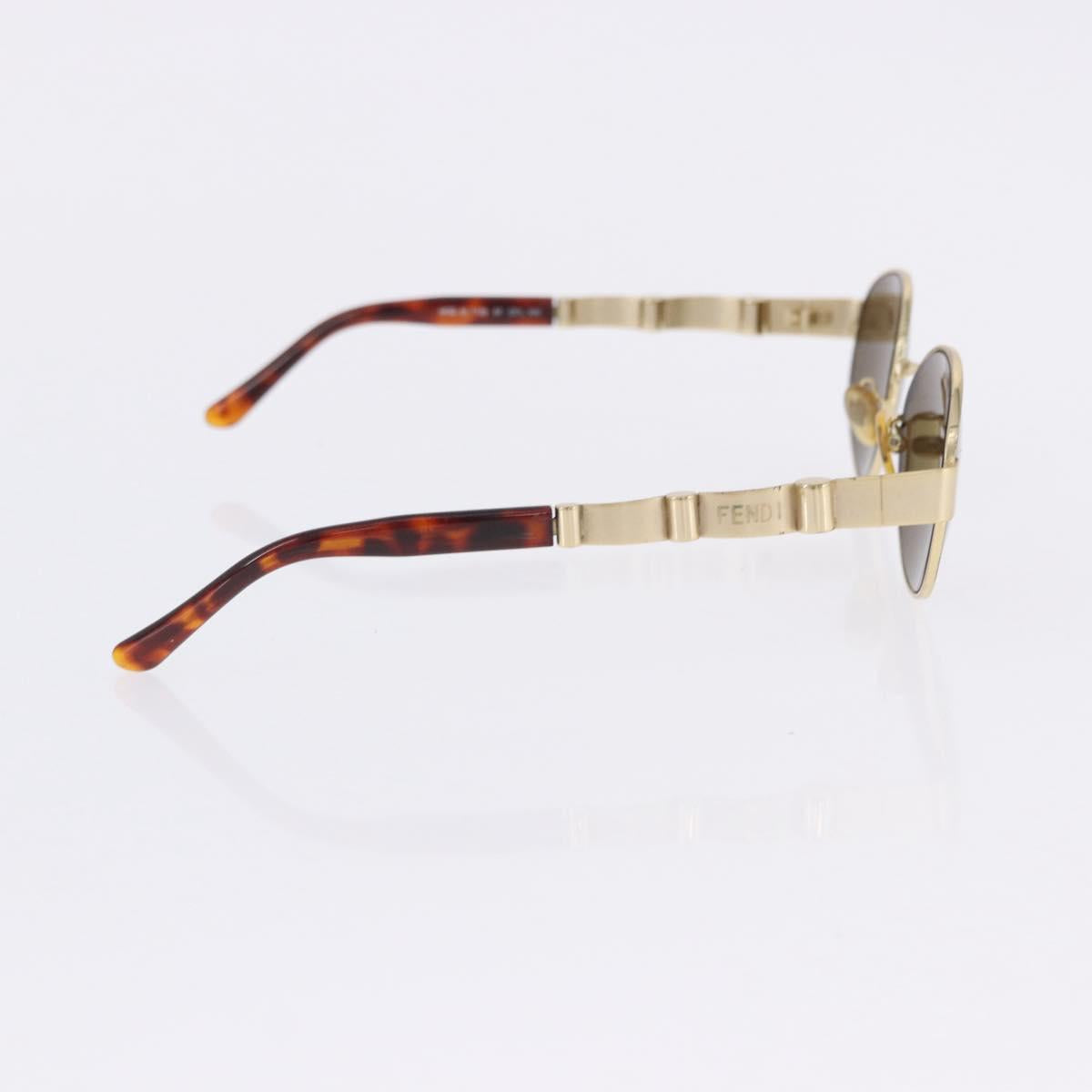 FENDI Sunglasses Plastic Metal 5 Set Black Silver Auth SW2620