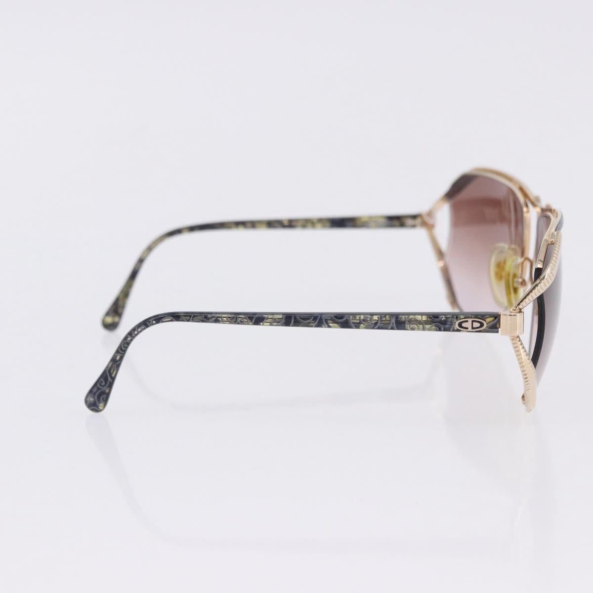Christian Dior Sunglasses Plastic metal 5 Set Black Gold Auth SW2621
