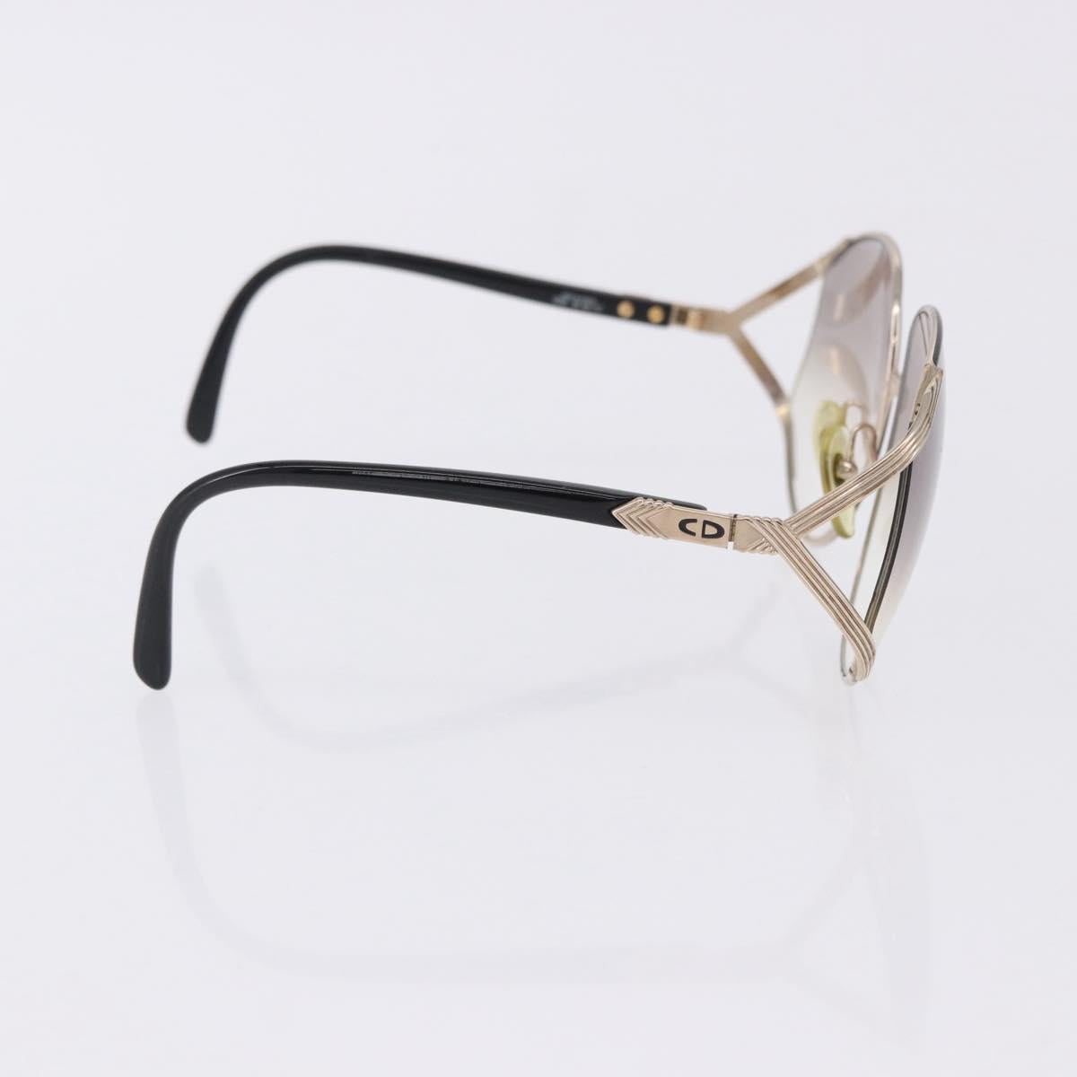 Christian Dior Sunglasses Plastic metal 5 Set Black Gold Auth SW2621