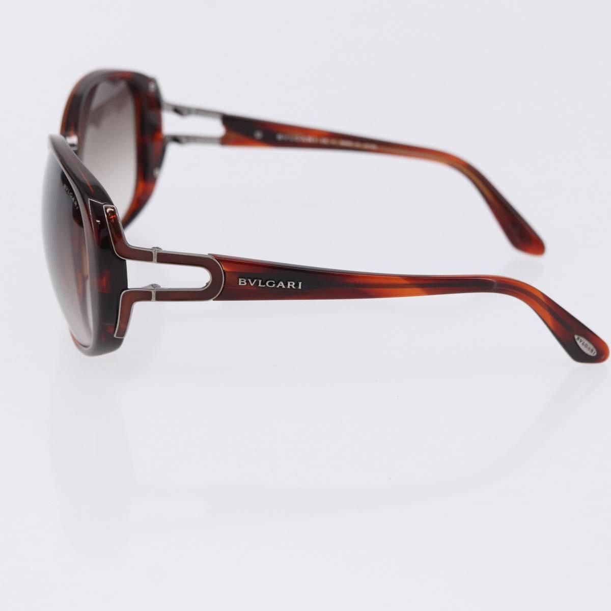 BVLGARI Sunglasses Plastic 3 Set Brown Gold Silver Auth SW2623