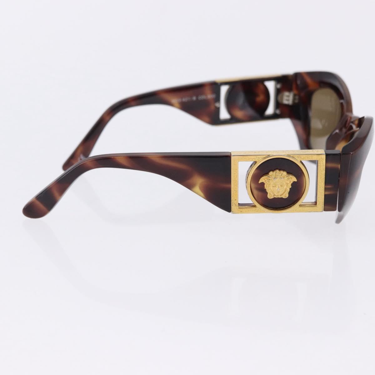 VERSACE Sunglasses Plastic Metal 4 Set Black Gold Auth SW2624