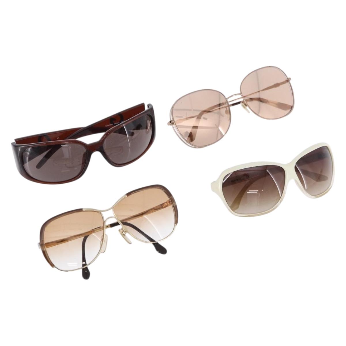 Miu Miu Balenciaga YSL D&G Sunglasses Plastic Metal 4 Set Brown Gold Auth SW2630