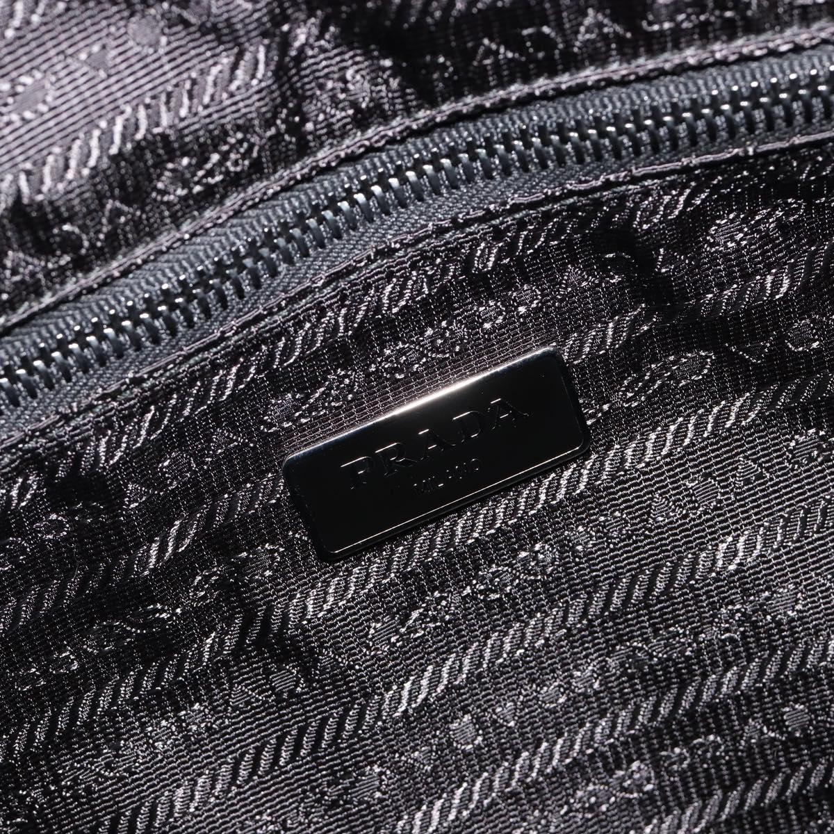 PRADA Robot Tote Bag Nylon Black Silver Auth SW2635M