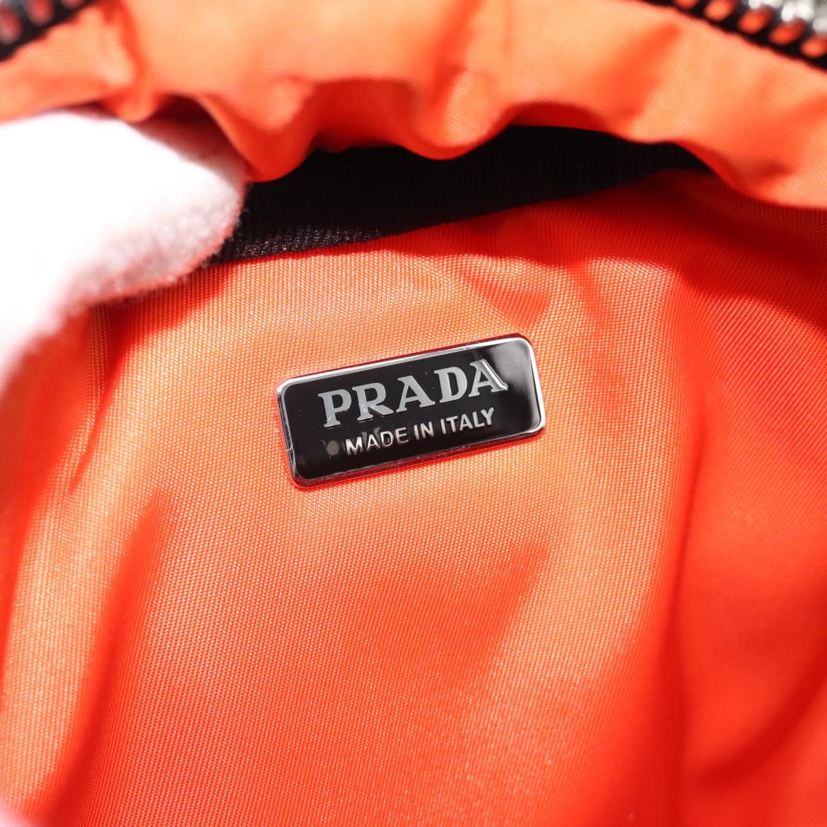 PRADA Hand Bag Nylon 2way Khaki Silver Auth SW2636SAM
