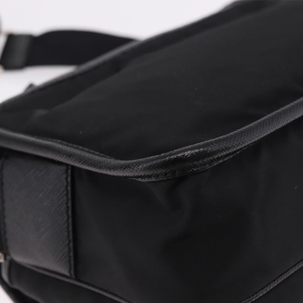 PRADA Shoulder Bag Nylon Black Silver Auth SW2637SAM