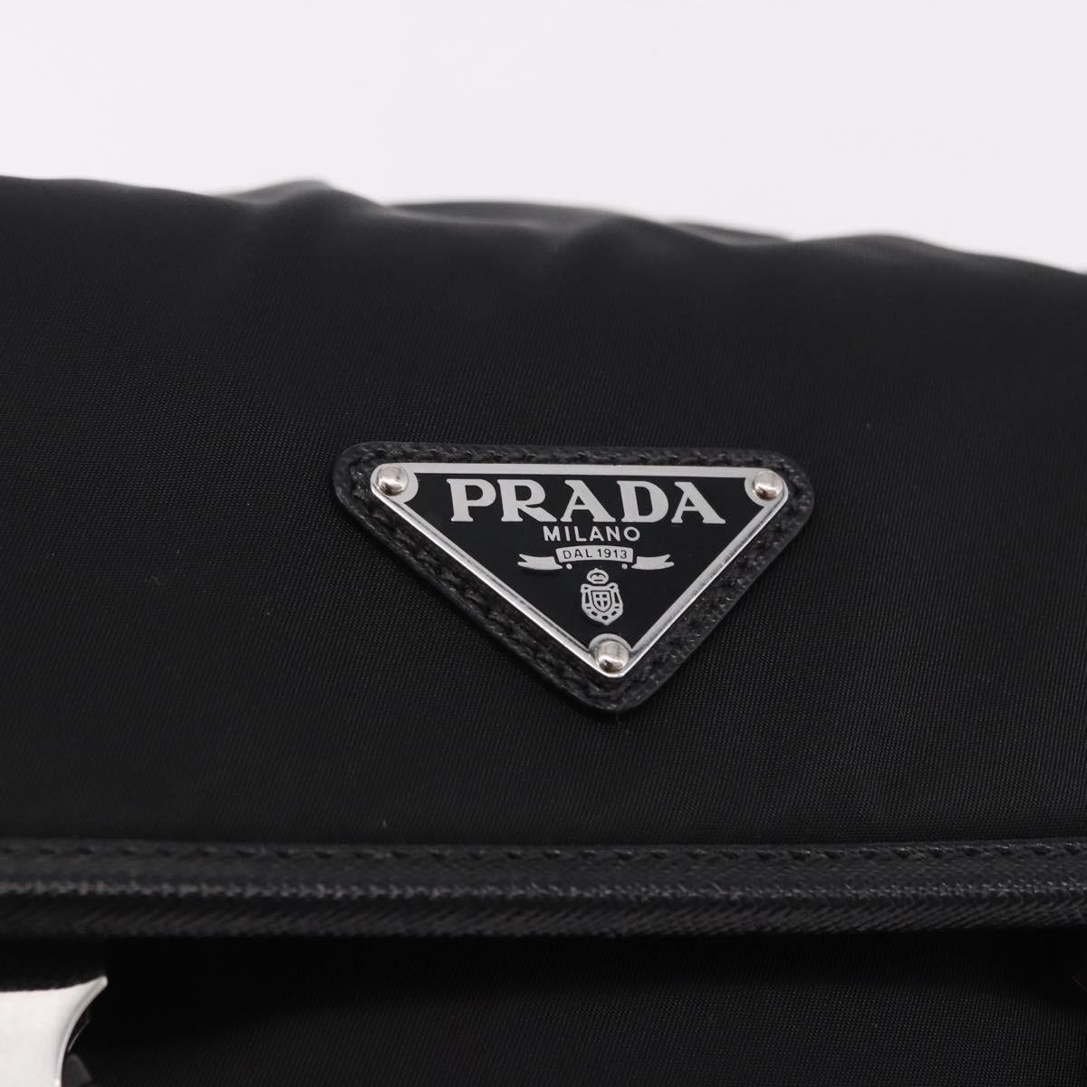 PRADA Shoulder Bag Nylon Black Silver Auth SW2637SAM