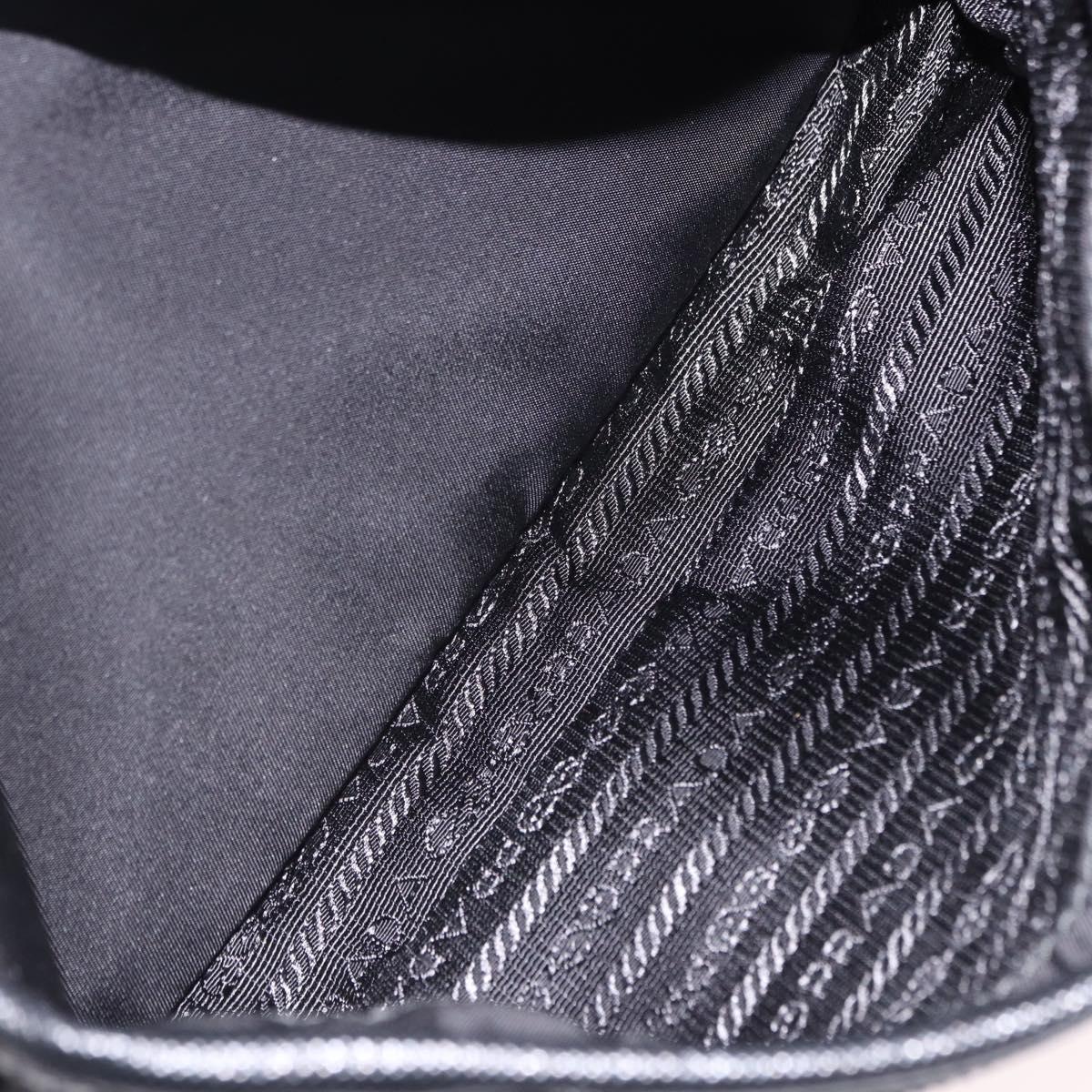 PRADA Shoulder Bag Nylon Black Silver Auth SW2637SAM