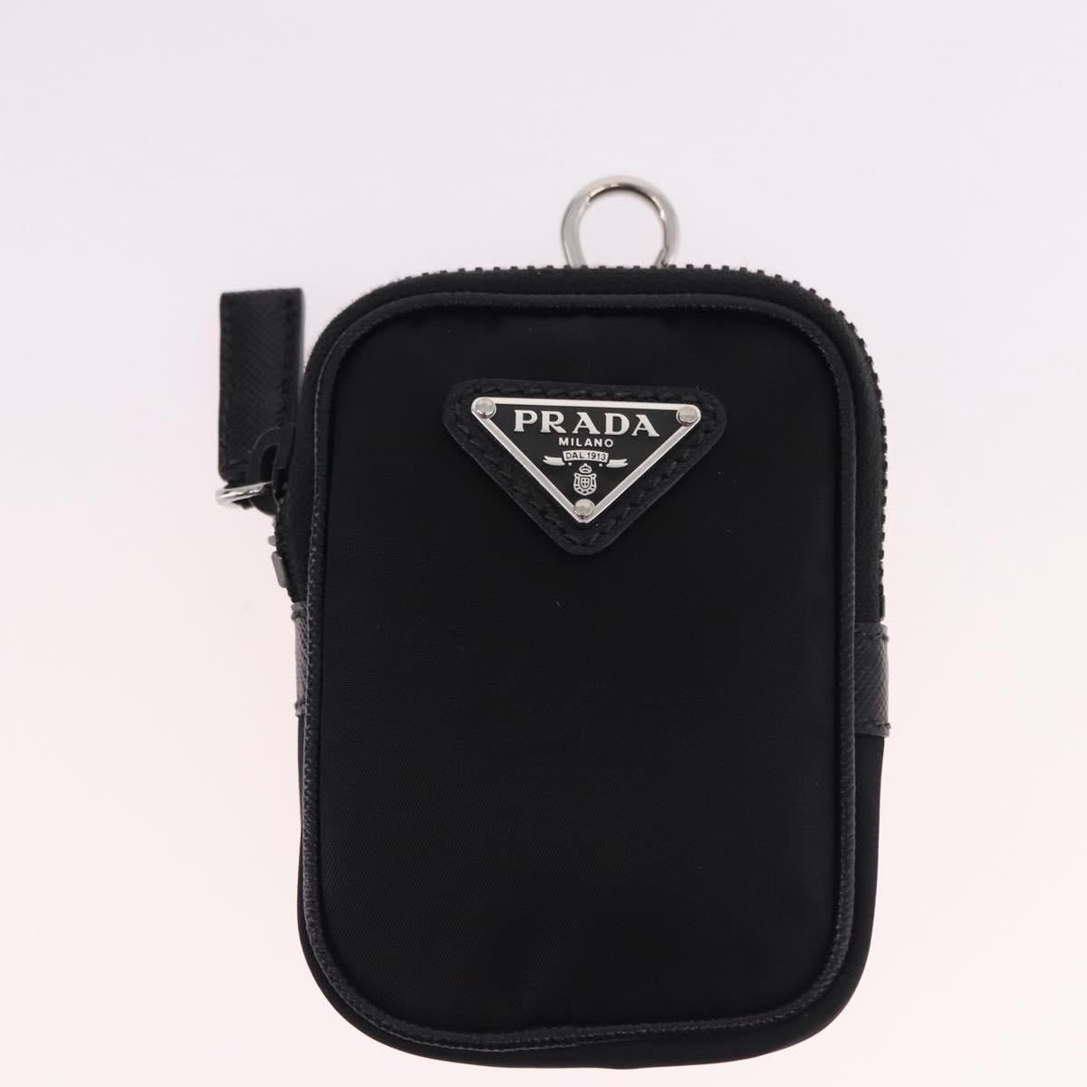 PRADA Shoulder Bag Nylon Black Silver Auth SW2637SAM
